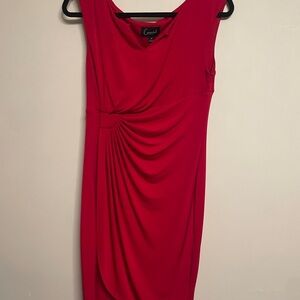 Connected Apparel Vibrant Red Midi Dress size 10